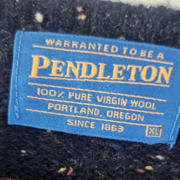 Pendleton Shetland 100% Virgin Wool Blue Argyle Diamond Sweater Mens Size XL - Picture 8 of 9